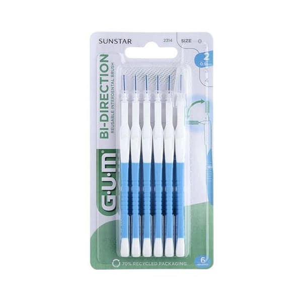Gum Bi-Directional Interdental Borste 0,9 mm Blå 6 enheter