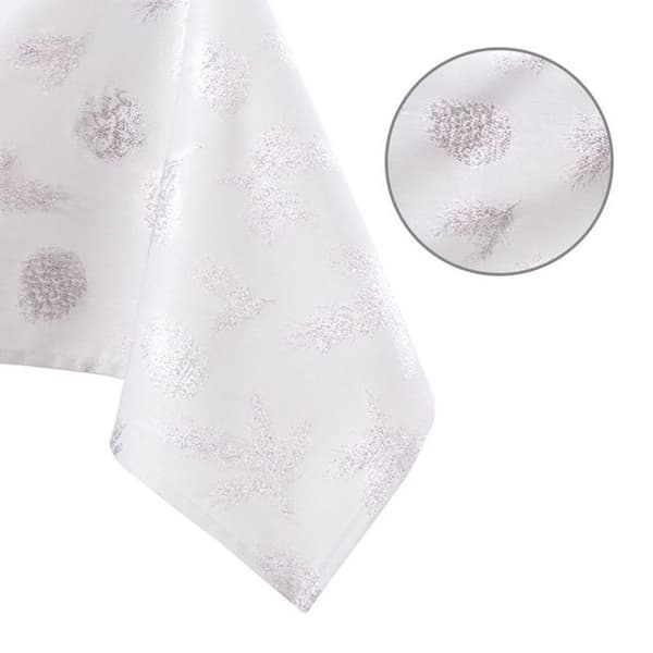 Bordduk - Vit jul - 140x260 cm - Vit silver - Glänsande effekt (lurex) silvervit