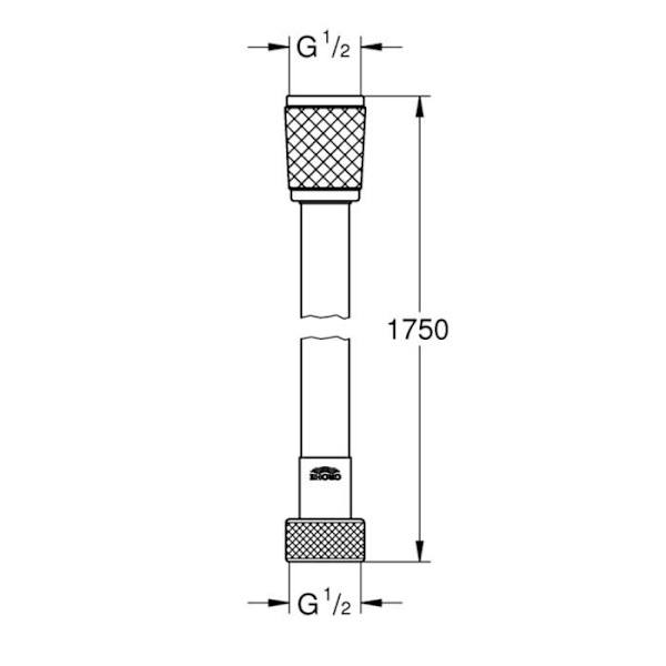 Duschtillbehör - GROHE - VitalioFlex - 175 cm - Krom - ProGrip anti-twist Krom