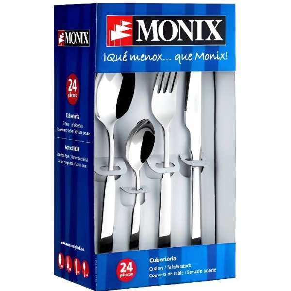 Monix Europa - 24-delat bestickset i rostfritt stål, färg grå - M180974