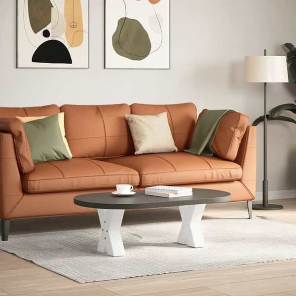 vidaXL X-formade soffbordsben, 2 stycken, vit, 30 x (30-31) cm, stål 4012929