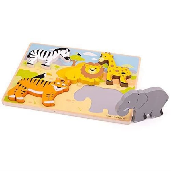 Bigjigs Toys Puzzle Safari - Tjocka bitar att ta bort - BJ327