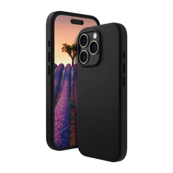 Skyddsfodral - DBRAMANTE1928 - iPhone 16 Pro - Svart läder - Förstärkt skydd - MagSafe Svart