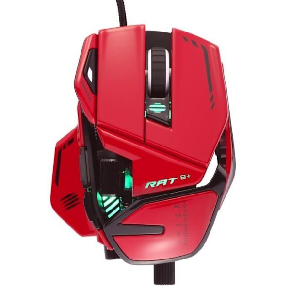 Madcatz RAT 8+ ADV - RGB anpassningsbar trådad spelmus - 11 programmerbara knappar - PMW3389 Pro Sensor 20000 DPI & 2000 Hz