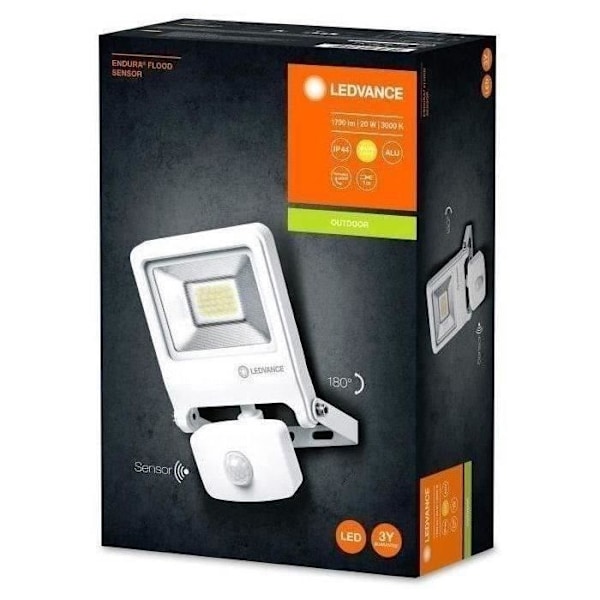 Endura översvämningssensor utomhus LED-projektor - LEDVANCE - 20W - 1500 lm - 3000K vit Vit