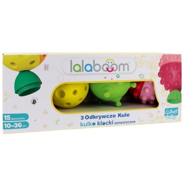 Pedagogiskt spel - TREFL - Lalaboom 3 61360 - Utforskande sensoriska bollar - Blandat - 6 månader+ Flerfärgad