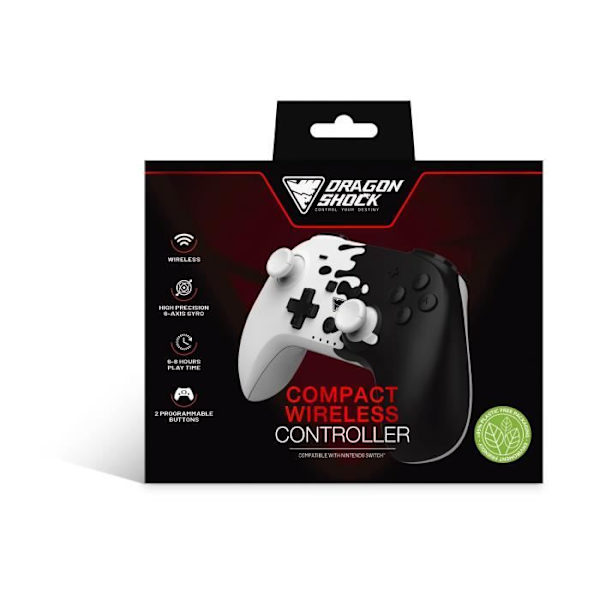 Spelkonsol - DRAGONWAR - PopTop Handkontroll - Trådlös Bluetooth - Vibration - Kompatibel med Nintendo Switch svart_färg, vit_färg