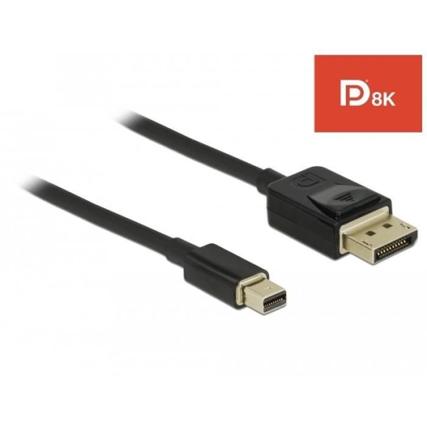 DeLOCK 84928, 2 m, Mini DisplayPort, DisplayPort, Hane, Hane, Guld Svart