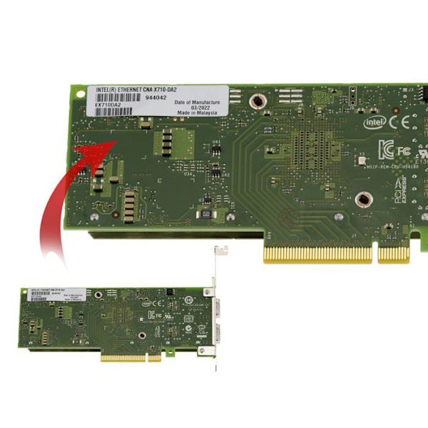 2-portars 10G Fiber SFP+ LAN PCIe Network Controller Card med Intel X710 Chipset - 10GbE Ethernet nätverksadapter FTX710-BM2