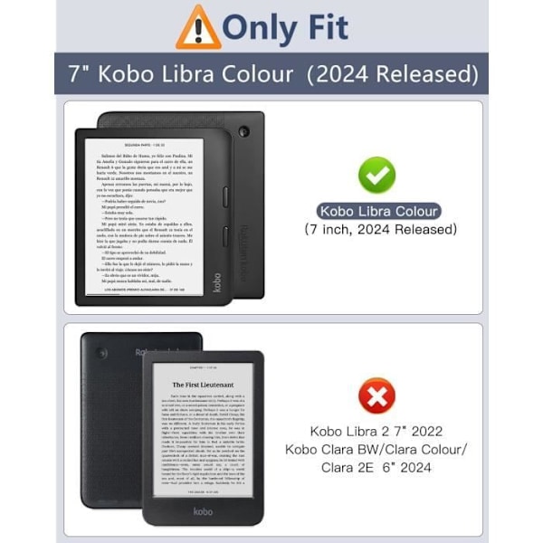 Coque för Kobo Libra Colour - MoKo - N428 - Lätt - Automatisk väckning/sömn - Rep-häfte Blomma