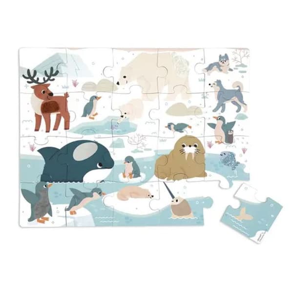 Pussel Taktile Barn 20 Bitars - Polar Djur