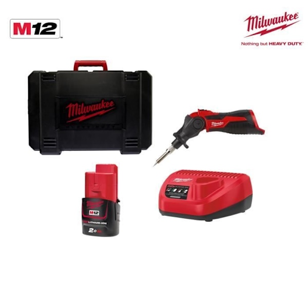 12V M12 SI-201C lödkolv + 2Ah batteri + laddare + box - MILWAUKEE - 4933459761