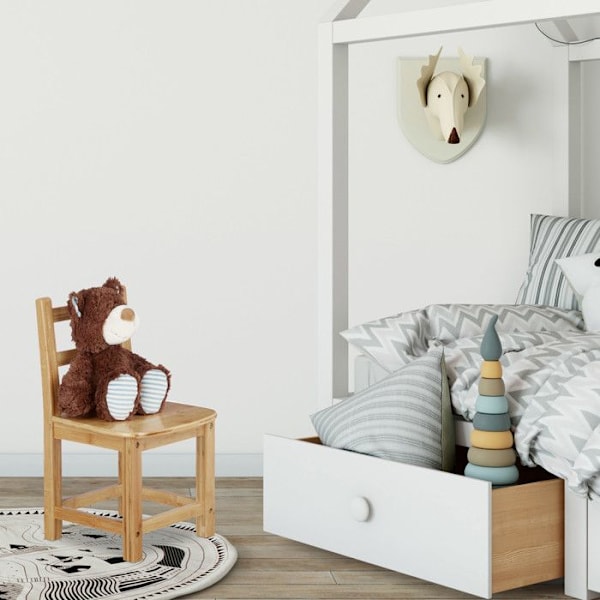 Relaxdays barnstol i bambu, RUSTICO, H x B x D: 50 x 28,5 x 28 cm, natur Naturlig