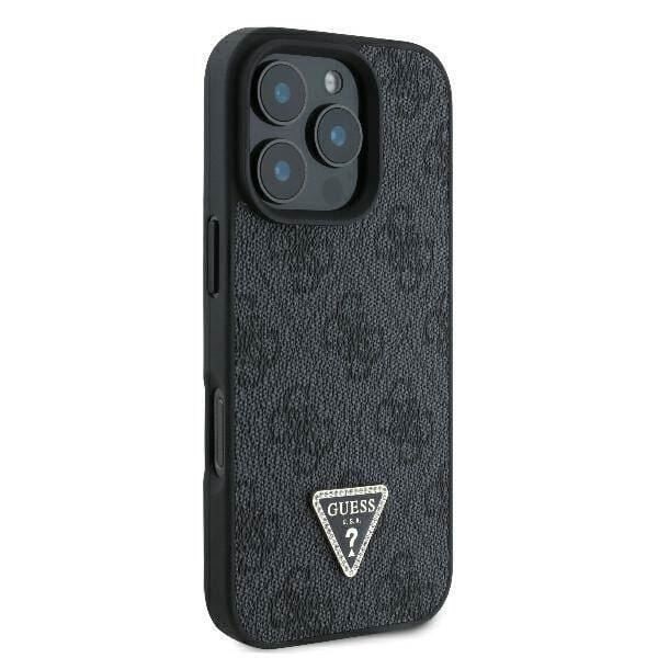 Coque - Guess - iPhone 16 Pro - Läder Svart - Praktisk Rem - Full Skydd Svart
