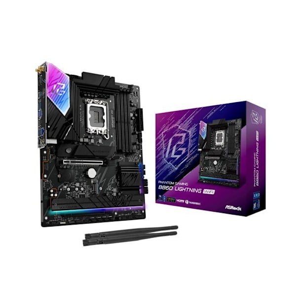90-MXBR20-A0UAYZ Moderkort ASRock Phantom Gaming B860 Lightning WiFi (Intel LGA 1851)
