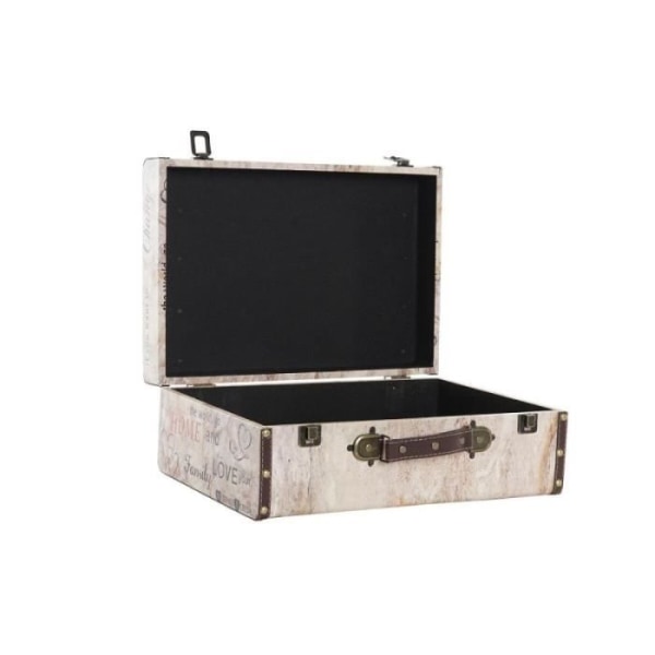 Set med dekorativa lådor DKD Home Decor Love Canvas Wood (3 st)