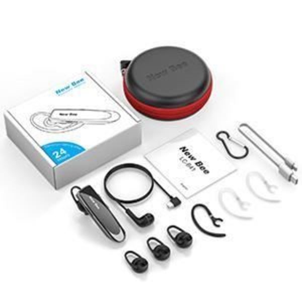 Handsfree Bluetooth-headset, nya Bee trådlösa Bluetooth-hörlurar med mikrofon 60 Days Standby-hörlurar med mikrofon Svart