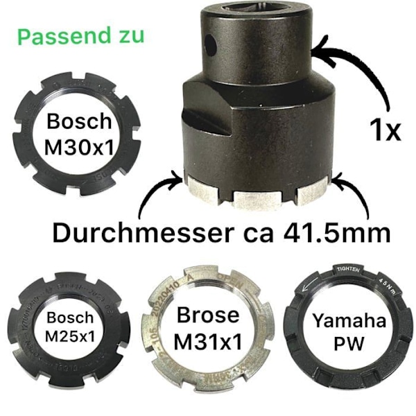 Verktyg Unior Ebike Cykellåsring Spider Service Mutter för Ebike Brose Motor Drive S/Mag, Svart