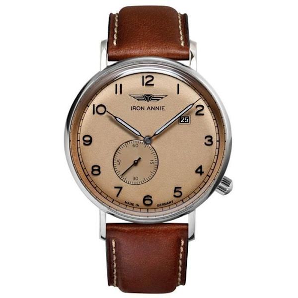 Klocka - Junkers - 5934-3 - Analog - Läder - Silver Brun, silver, ockra