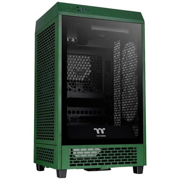 Thermaltake The Tower 200 Mini-Tower PC-fodral - Racing Green - 2 förinstallerade fläktar