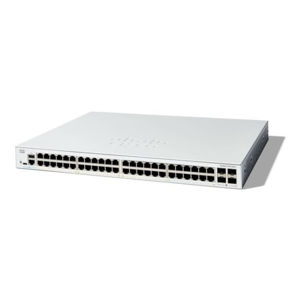 - Cisco - Cisco Catalyst 1200-48T-4G - Switch - C3 - intelligent - 48 x 10/100/1000Base-T + 4 x 10 Gigabit SFP+ - Monterbar på