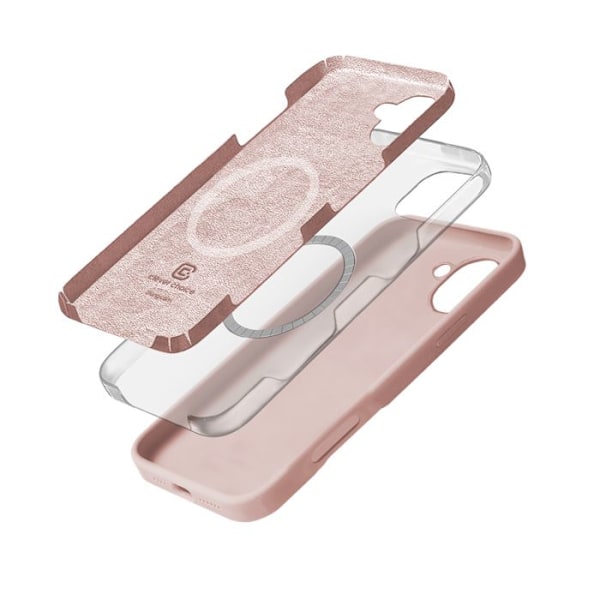 Skyddsfodral - Crong - iPhone 16 - Sandrosa - Semi-stivt - MagSafe sandfärgad rosa
