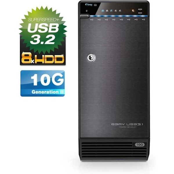 Diskhölje - FANTEC - QB-X8U31 - 8 platser - USB 3.2 Gen2 - Överföring upp till 10Gbit/s