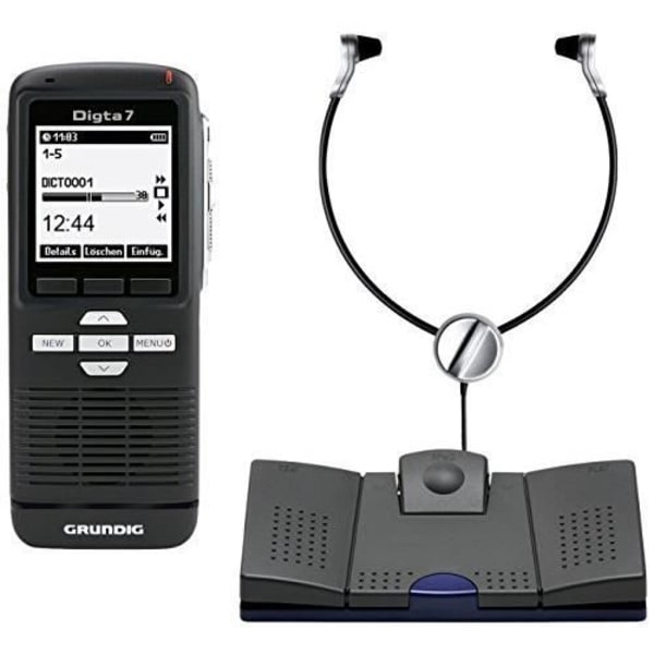 Grundig Digta 7 Starter Diktafonsats Internminne + minneskort Svart - Diktafoner (300 h, Quality Play (QP) KDC7028-0