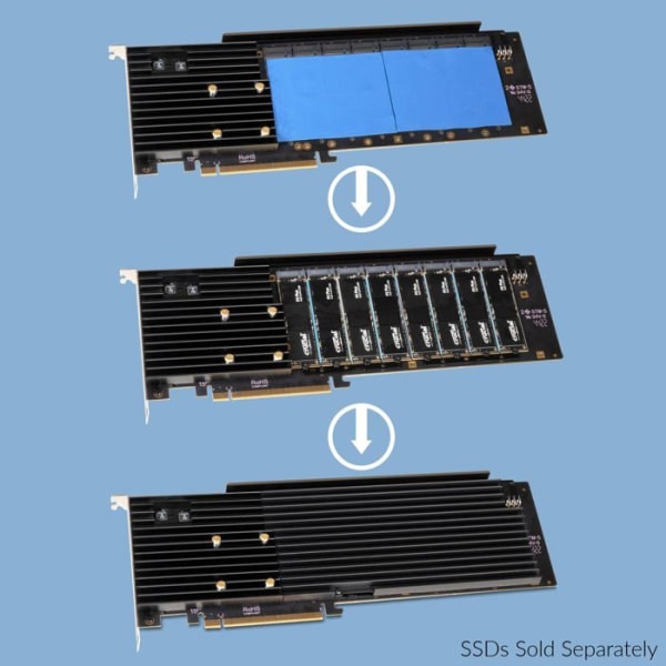 Sonettkontrollkort - FUS-SSD-8X4-E4S - M.2 8x4 Silent PCIe 4.0 PCIe-kort