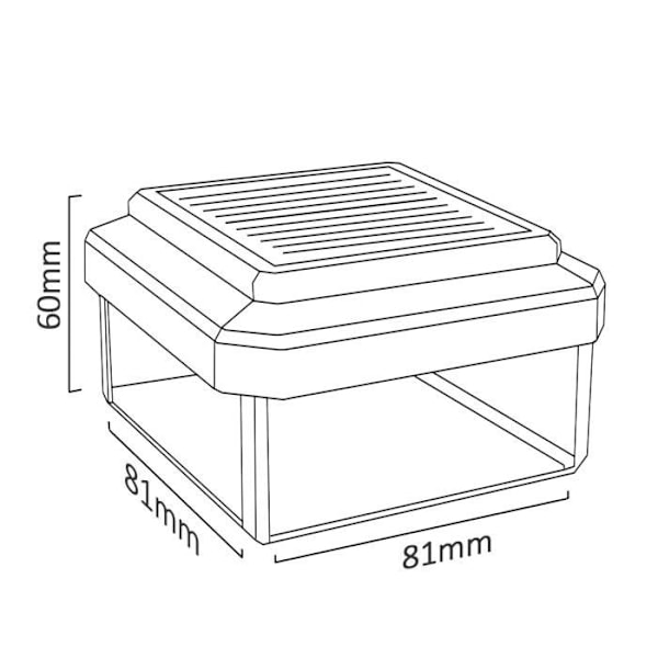 Universal solcellslampa för trädgårdsstolpe 81 x 81 x 60 mm svart