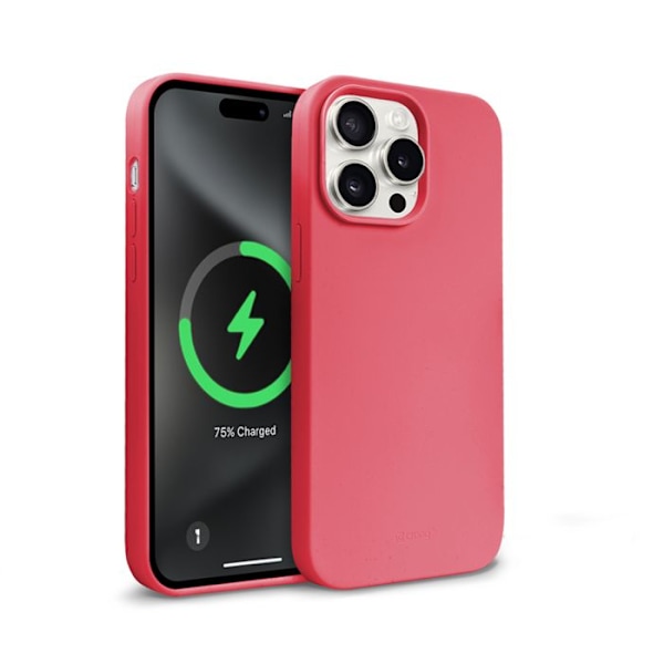 Telefonfodral - Crong - Färgglatt Magnetiskt Skal - iPhone 15 Pro - Rosa - Flexibelt - MagSafe Rosa