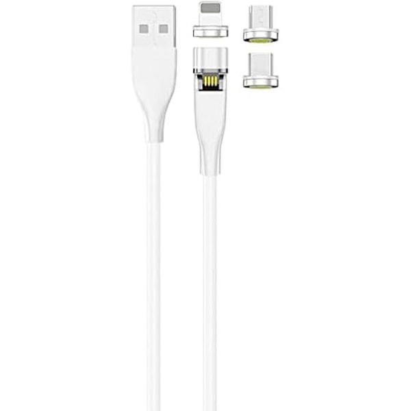 2GO USB-laddkabel 3 i 1 med magnetiska kontakter