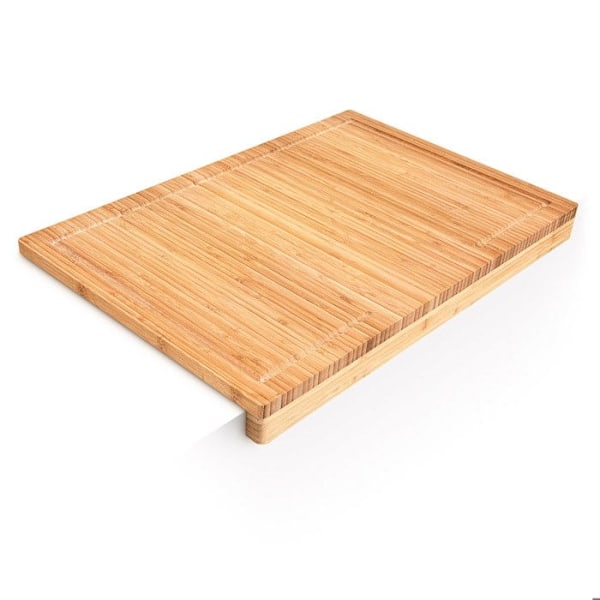 Relaxdays Skärbräda i bambu, elegant design, H x B x D: ca 5 x 56 x 38 cm, för köket, natur ljusbrun