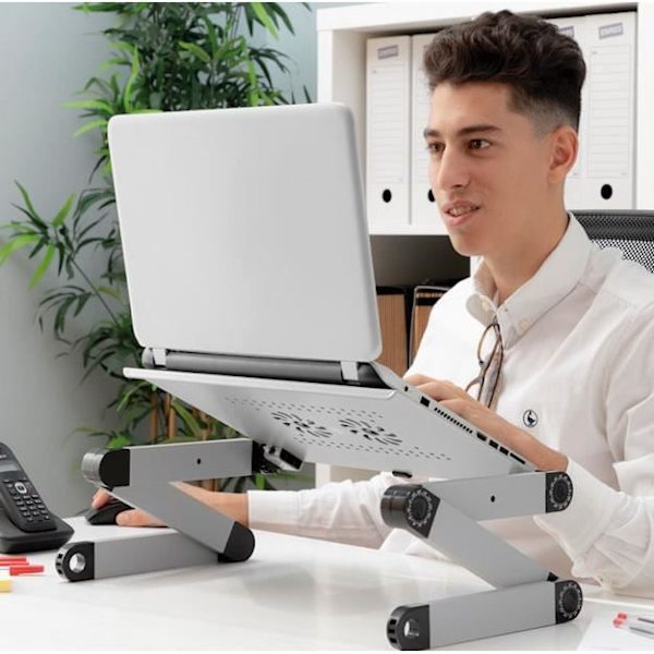Justerbart bord - InnovaGoods - Omnible - Aluminium - Fällbart - Multipositioner
