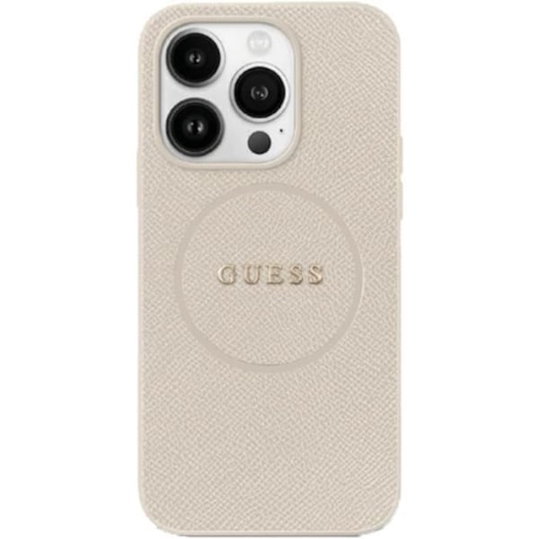 Hårdfodral - Guess - GUHMP16XPGHSMME - iPhone 16 Pro Max - Beige - Trådlös magnetring Beige