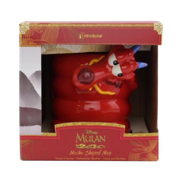 Tasse 3D - PALADONE - Mushu - Mulan - Överdimensionerad - Asymmetrisk - Disney-kollektion