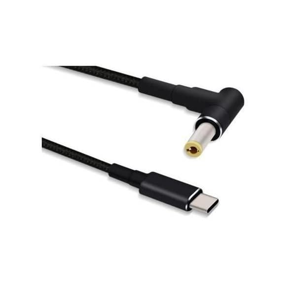 USB-C strömkabel - MICRO CONNECT - USBC-DC-5A-12V - 12V 5A - 1,2m - Svart