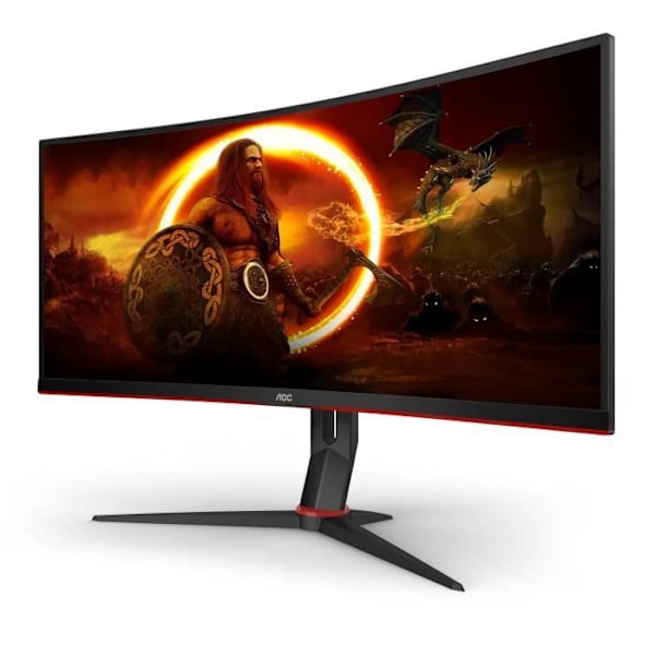 PC Gamer-skärm - AOC - CU34G2X/BK - 34" VA Curved UWQHD 1ms 144Hz HDMI DisplayPort USB Pivot Höjdjusterbar Freesync