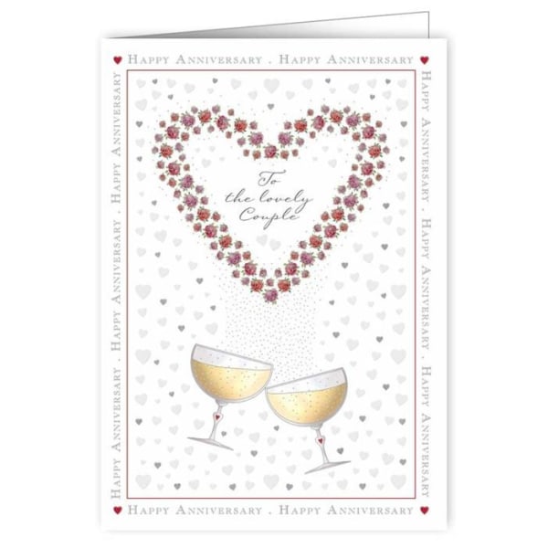Gratulationskort - födelsedagskort - Quire collections korrespondenskort - 3358 - Champagne Flutes and Hearts Card