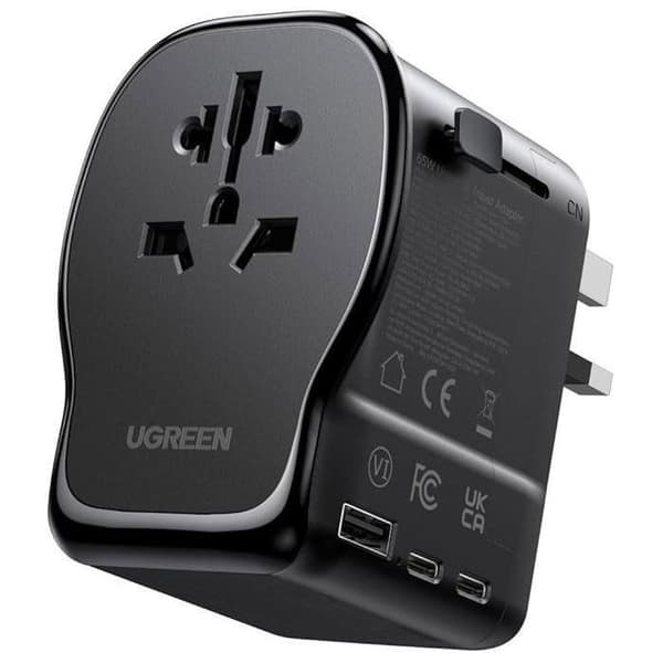 Laddare - väggadapter Ugreen - 55001 - S550 65W Universell Reseadapter 2x USB-C USB-A Typ B E/F G ()