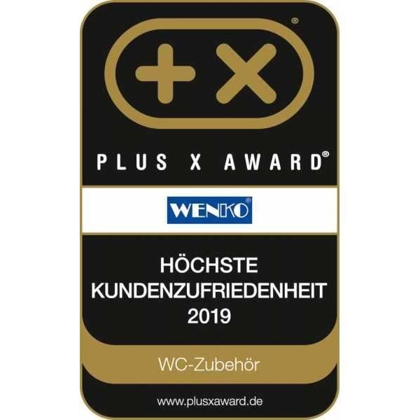 WENKO Davos toalettborste, stängd design, Svart toalettborste, BPA-fri plast, Ø 9,5x35 cm, Matt vit