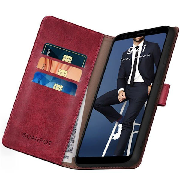 Skal - fodral - strumpa Suanpot - PU Samsung Galaxy S9 Plånboksfodral