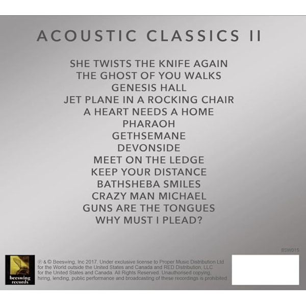 Beeswing världsmusik cd - BSW 015 - Acoustic Classics II