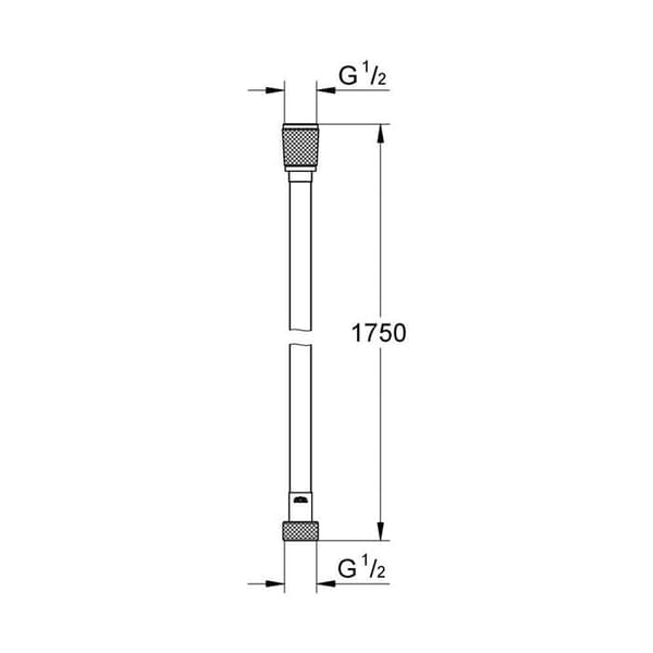 Flexibel Duschslang - GROHE - Grafit - 1750mm - Tål 70°C - Slät Yta Grafit