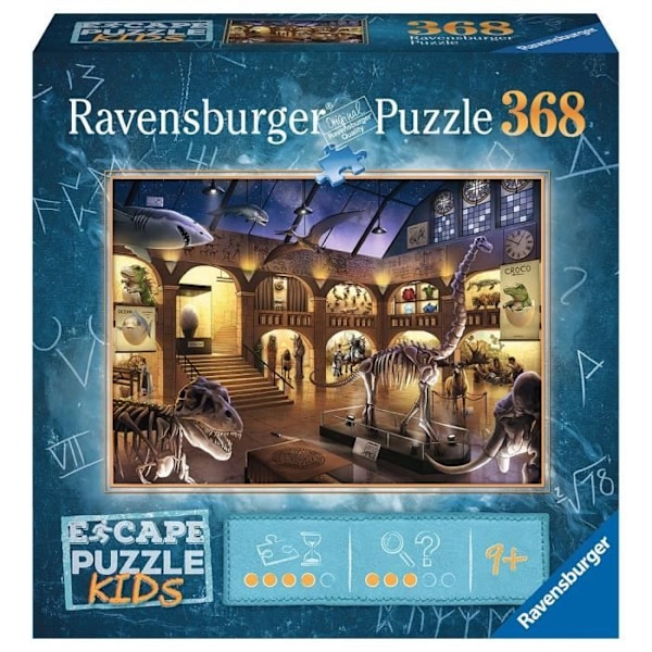 Escape puzzle Kids - En natt på museet - Ravensburger - Pussel Escape Game 368 bitar - Från 9 år Grön