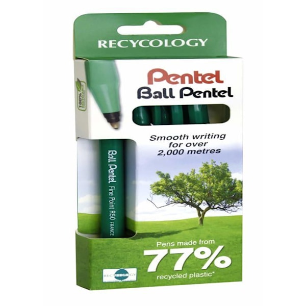 Stylo - pennset - Pentel refill - YR50/RCY/4C - R50 rollerball plånbok 4 delar Blå