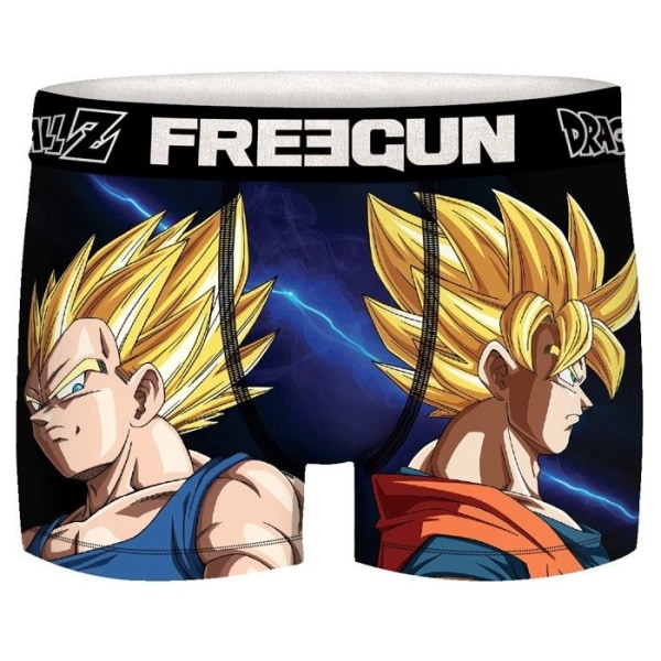 FREEGUN DRAGON BALL Z boxershorts för män, Cell, Goku, Vegeta boxershorts för män, brett midjeband (4 cm) - flerfärgad, storlek 2XL (paket med 4) Gul XL