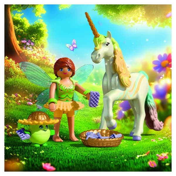 71840 Regnbågsblomma unicorn med fe Regnbåge