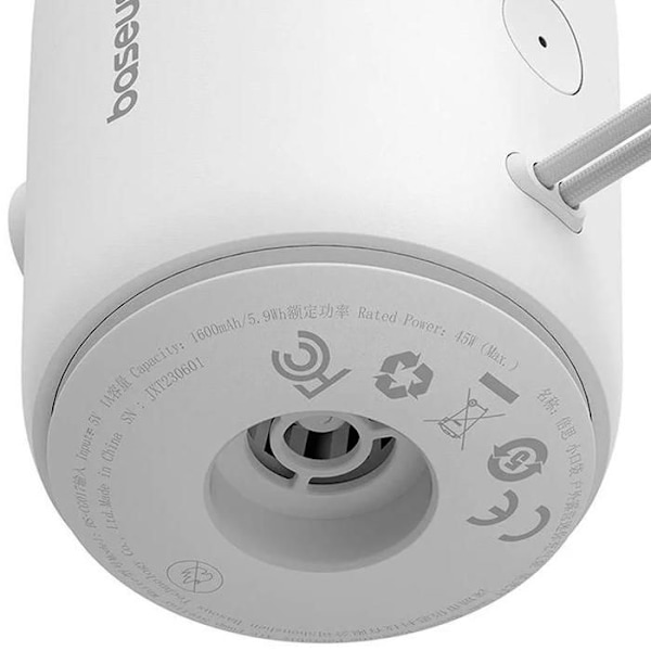 Bärbar luftpump - Baseus - C11157700221-00 - Vit - ABS+PC - 130g Vit
