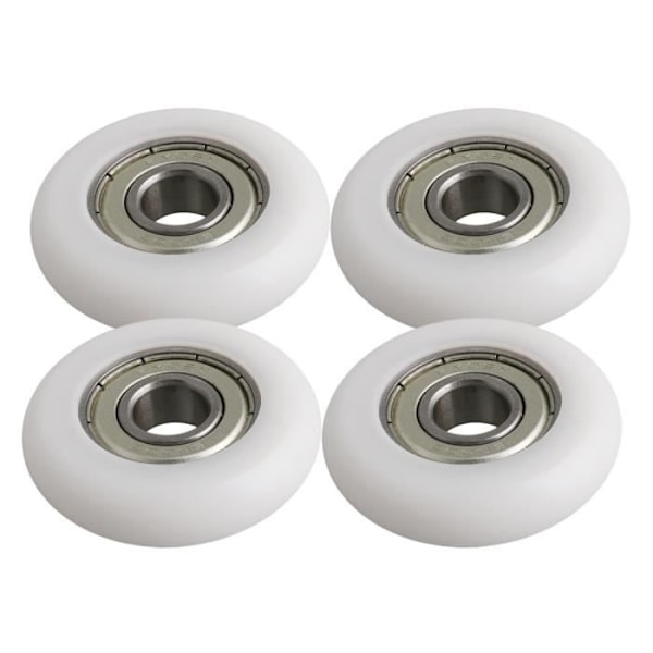 Set med 4 plastkullager remskivor 10x40x10mm - BQLZR - Belastning 83KG - Vit